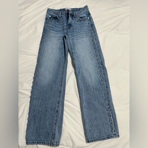 Pistola Light Blue Studded Straight Leg Jeans